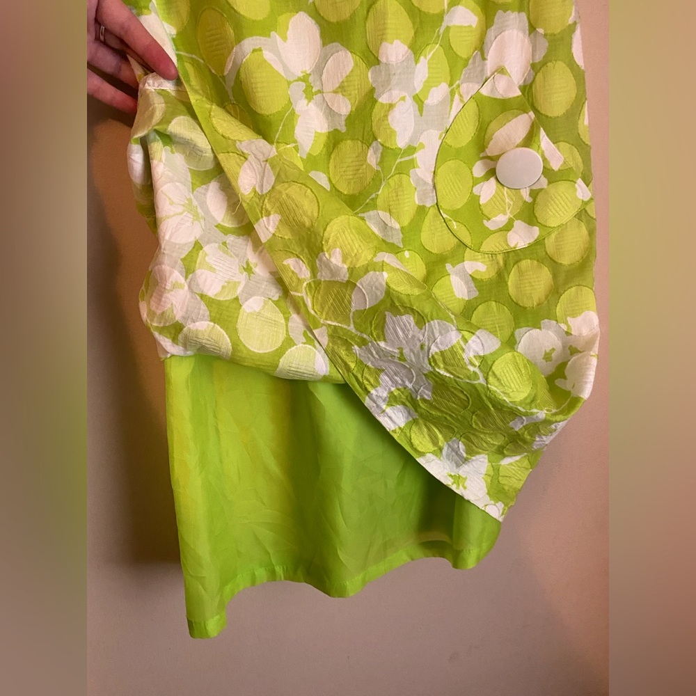 Groovy Lime Green Retro-esque Cap Sleeve Midi Dress *NWOT* - Picture 4 of 5
